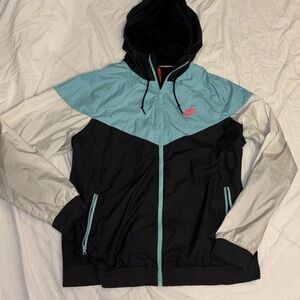 Nike Y2K Mens Windrunner Jacket 2016 SZ.XL 727324-015 Black/Aqua White